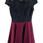 B Darlin B. Darlin Dress Womens Whimsigoth Size 9 Juniors Lace Cap Sleeve Fit & Flare Photo 0