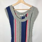 Guess Y2K Gray Colorful Stripe Short Sleeve Sweater Dress S Photo 2