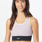 Nike  Black Rose Pink Cropped Sport Athletic Bra Top NEW S Photo 0