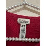 Classic Elements Vintage Red Christmas Sweater Cardigan Santa Photo 3