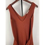 ZARA Rust Sienna Orange Ribbed Tie Front Knit V Neck Sweater Dress Size S Photo 1