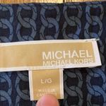 Michael Kors Michael by  blue patterned v neck top size large new with tags Photo 2