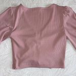 Vestique Pink Cropped Long Sleeve Photo 2