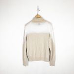 Oblique Creations Tan Illusion Oversized Sweater Size Medium Turtleneck Ribbed Photo 11