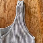 pastel light purple v neck ribbed cropped tank top Size M Photo 4