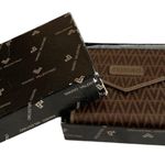 Mario Valentino  Vintage Brown PVC Logo Wallet, 4.25"x4"x1" Photo 0