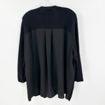 Talbots Black Cotton Blend Pleated Back Open Front Casual Knit Cardigan Size XL Photo 1