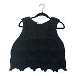 ZARA Womens Black Crochet Sleeveless Top Summer Casual Size M Photo 1