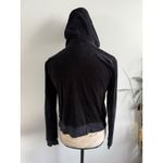 Juicy Couture  Black‎ Velour Zip Up Hoodie Jacket Y2K Women's Size Large flaws Photo 1