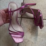 Schutz  Luna High-Heel Metallic Strappy Sandals Ruby Pink Photo 3