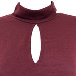 Brea Canyon XL Burgundy Mock Neck Keyhole Long Sleeve Banded Hem Top NWT Office Red Photo 2