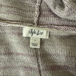 Style & Co . Dark Grape Combo Marled-Knit Hooded Open Front Cardigan Photo 4
