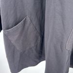 Susan Graver Weekend 1/2 button black hooded pullover knit top roll sleeves 3X Photo 5