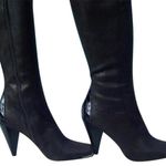 Donald Pliner Expresso Suede Croc Leather Boot New Water Resistant New NIB $495 Brown Size 8.5 Photo 3