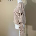 Engineered Life Faux Distressed Sleeve Cropped Athletic Sweatshirt Large Photo 1