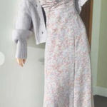 SNIDEL Floral Printed Button‎ Down Midi Dress Gray Size 4 Photo 0