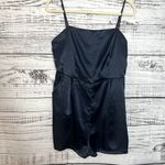 Urban Outfitters  Navy Shiny Satin Straight-Neck Romper 10 Photo 1