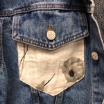 Vtg‎ Alexa Rae denim jean jacket with floral linen pockets etc polka dot collar Blue Size undefined Photo 2