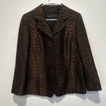 Dana Buchman Black and Brown Leopard Print Blazer Photo 0