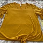 NWT PerSeption Concept mustard yellow bell sleeves front tie blouse, size S boho Orange Photo 9