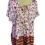Torrid  bright floral boho hippie chic peasant top Photo 0