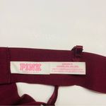 PINK - Victoria's Secret Victoria's Secret Pink Rose Embroidered Triangle Bralette Bra‎ Sz Small Burgundy Photo 7
