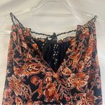 Womens Dress Size Small Navy Orange Long Neck Tie Sheer Bottom Upper Lining Work Blue Photo 5