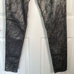 J Brand Sz 29 Wax Coated Snakeskin Python Jeans Jeggings Gray Gold Photo 2