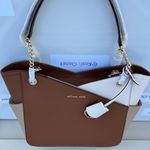 Michael Kors Camel Multi Saffiano Leather Shoulder Bag Tote Photo 4