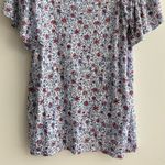 Loft  Outlet Floral Off the Shoulder Blouse, Flutter Sleeve Shirt, Women’s L Photo 2