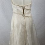 Birnbaum & Bullock Womens Bridal Gown Size 10 Ivory Silk Strapless Rhinestones Photo 4
