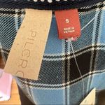 Pilcro NWT ANTHROPOLOGIE Black & Blue Plaid Contrast Long Sleeve Top Photo 4