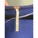 Free People Blouse Top Women's Medium Blue Penny Plunge Neck Stretch Ruched B55 Photo 2