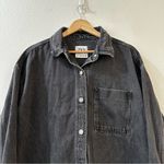 ZARA Women's Long Sleeve Button Collared Raw Hem Denim Shacket Size XS Black Photo 1