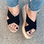 Black Criss Cross Espadrille Wedge Size 6 Photo 0