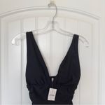 J.Crew J.‎ Crew Black Ruched V Neck Small One Piece Swimsuit NWT Vacation Beach Photo 5