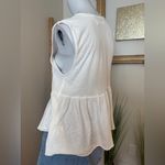 We The Free Free People  Anytime Tank Top Peplum Ivory/ Off-White Small Photo 4