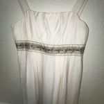 Harvé Benard Herve Bernard Linen Blend Dress | Size 8 | Cream & Tan Trim | Sleeveless Photo 7