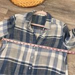 Anthropologie Bella dahl gauze cotton linen blue plaid button down shirt Photo 4