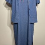 Vintage Napa Valley Blue Denim Embroidered Dress (Large) & Shacket (Medium) Set Photo 0