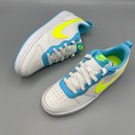 Nike Court Borough Low 2 GS /5.5Y 'White Baltic Blue Volt' Women's Size 7 Photo 3