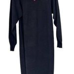 Vintage 80s Plain Jane Black Sweater Dress Embellished Sequins Midi Length M Size M Photo 0