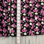 Nicole Miller Skirt Womens 14 Black Pink Floral Retro Front Zipper Knee Length Photo 4