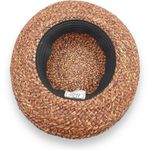 Vintage Bass Woven Braided Raffia Straw Sun Hat Dark Brown Y2K 90s Blossom OS Photo 4