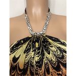 New. SKY multicolored silk mini dress with crystal rope at neck. Retails $249 Black Size XS Photo 2