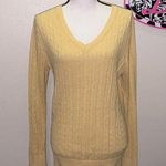 Sonoma  yellow cotton ribbed v-neck sweater Photo 0