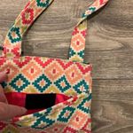 KAVU  Canvas Crossbody Adjustable Green Pink Aztec Bag Purse Photo 3