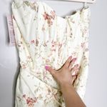 V Chapman Womens Nasturtium Mini Dress Strapless Floral Bow Cream Size 14 NEW Photo 3