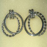 Silver Tone Rope Dangling Boho Pierced Earrings Photo 5