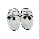 Adrienne Vittadini Saige Tassel Loafer Mule In Smooth White Size 8.5M NWB Photo 1